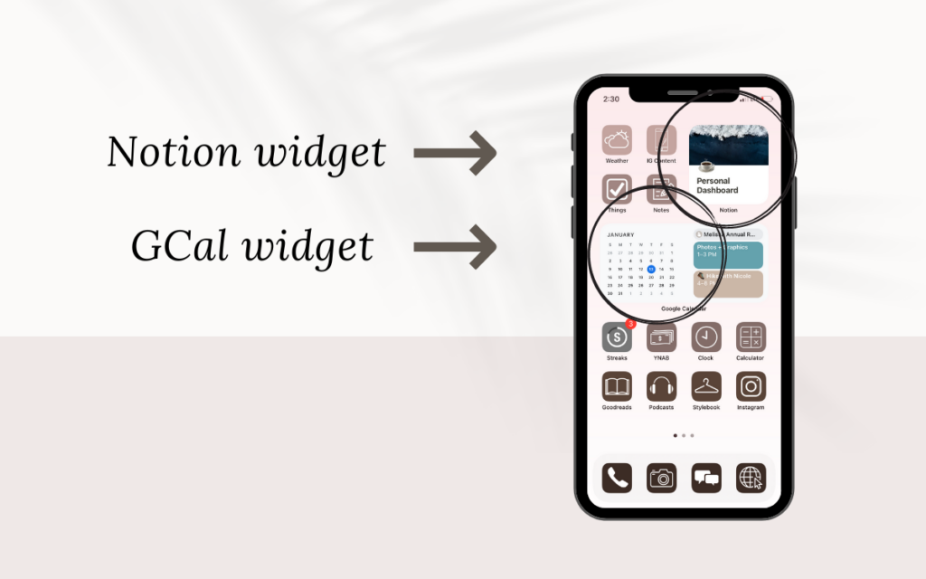 example widgets to use on a smartphone